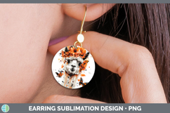 GorgeousOrange Drips Round Earrings design.