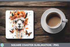 GorgeousOrange Drips Square Coaster design.