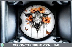 GorgeousOrange Drips Car Coaster design.