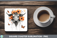 GorgeousOrange Drips Square Coaster design.