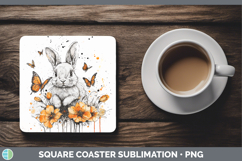 GorgeousOrange Drips Square Coaster design.