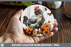 GorgeousOrange Drips Round Coaster design.