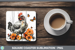 GorgeousOrange Drips Square Coaster design.