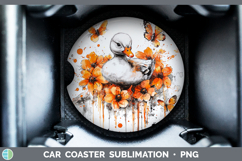 GorgeousOrange Drips Car Coaster design.
