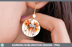 GorgeousOrange Drips Round Earrings design.