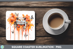 GorgeousOrange Drips Square Coaster design.