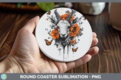 GorgeousOrange Drips Round Coaster design.