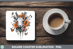 GorgeousOrange Drips Square Coaster design.