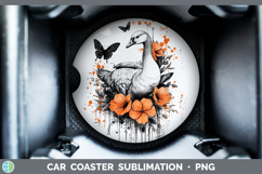 GorgeousOrange Drips Car Coaster design.