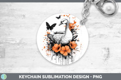 GorgeousOrange Drips Keychain design.