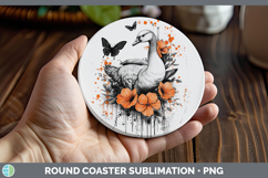 GorgeousOrange Drips Round Coaster design.