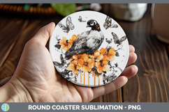 GorgeousOrange Drips Round Coaster design.