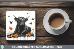 GorgeousOrange Drips Square Coaster design.