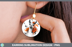 GorgeousOrange Drips Round Earrings design.