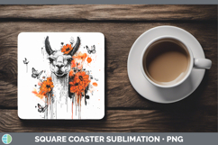 GorgeousOrange Drips Square Coaster design.