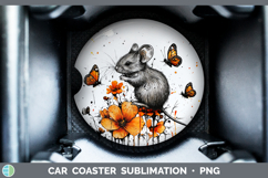 GorgeousOrange Drips Car Coaster design.
