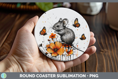 GorgeousOrange Drips Round Coaster design.