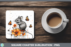 GorgeousOrange Drips Square Coaster design.