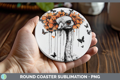 GorgeousOrange Drips Round Coaster design.