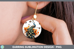 GorgeousOrange Drips Round Earrings design.