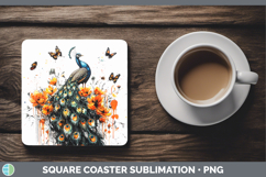 GorgeousOrange Drips Square Coaster design.