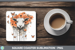 GorgeousOrange Drips Square Coaster design.