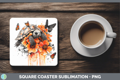 GorgeousOrange Drips Square Coaster design.