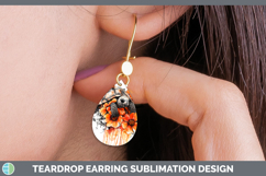 GorgeousOrange Drips Teardrop Earrings design.