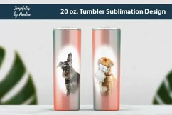 Orange Green Ombre Seamless Photo Tumbler Sublimation Design 