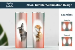 Orange Green Ombre Seamless Photo Tumbler Sublimation Wrap