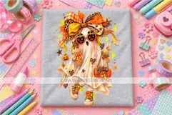 Orange Leopard Ghost PNG with Pumpkin Sunglasses Product Image 2