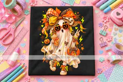 Orange Leopard Ghost PNG with Pumpkin Sunglasses Product Image 1