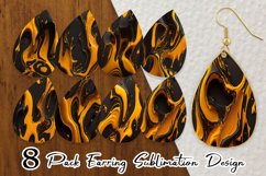 Orange liquid marble Earring teardrop sublimation design Product Image 1