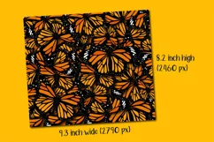 orange monarch butterflies seamless tumbler sublimation