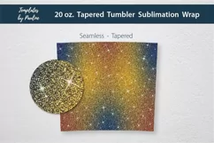 Orange Navy Blue Glitter Sublimation Tumbler Wrap for 20 oz straight skinny tumbler