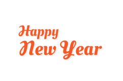 Orange new year&#039;s day lettering typography isolated Product Image 1