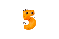 ute Dinosaur Numbers Clipart Set Hand Drawn Kawaii Dino Product Image 7