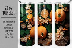 Citrus Flowers &amp; Oranges - 20oz. Skinny Tumbler Sublimation Product Image 1