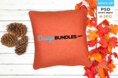 Orange Pillowcase mockup Fall | Autumn pillow mockup Product Image 1