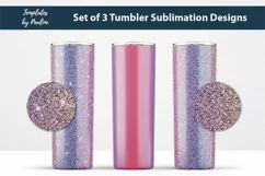 Orange Pink Purple Glitter Seamless Tumbler Sublimation Wraps for 20 oz skinny tumbler 