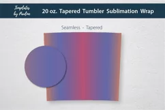 Orange Pink Purple Ombre Seamless Tumbler Sublimation Wraps for 20 oz tapered skinny tumbler 