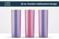 Orange Pink Purple Ombre Seamless Tumbler Sublimation Wraps for 20 oz skinny tumbler 