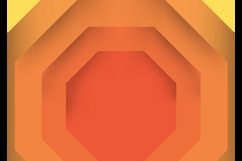 Orange polygonal paper cut background Product Image 2