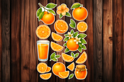 Orange Printable Stickers - PNG Sticker Sheet
