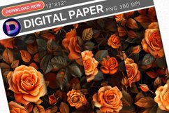 Orange Roses Digital Paper Product Image 1
