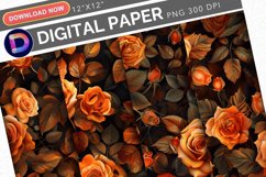 Orange Roses Digital Paper Product Image 1