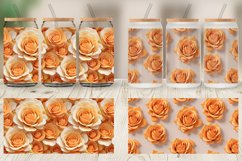 Glass Can Wraps 3D Orange Roses Product Image 3