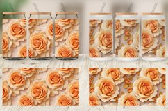 Glass Can Wraps 3D Orange Roses Product Image 4