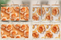 Glass Can Wraps 3D Orange Roses Product Image 5