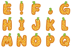 Orange Slice Fruit Alphabet Lettering Font Citrus ABC SVG Product Image 3